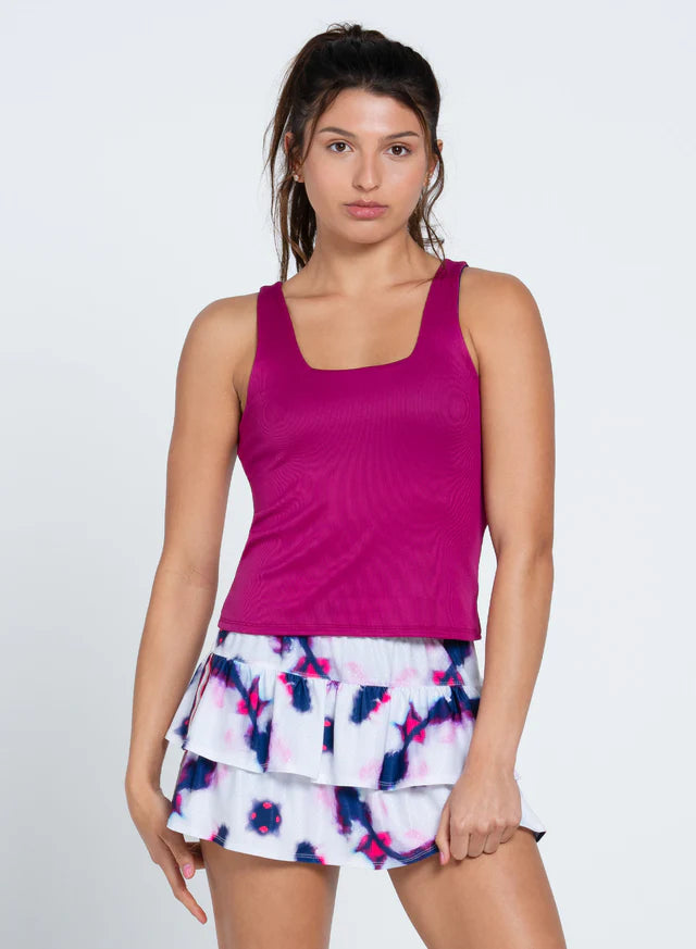 Women's Lucky in Love Squared Up Tank w/ Bra Women's Clothing