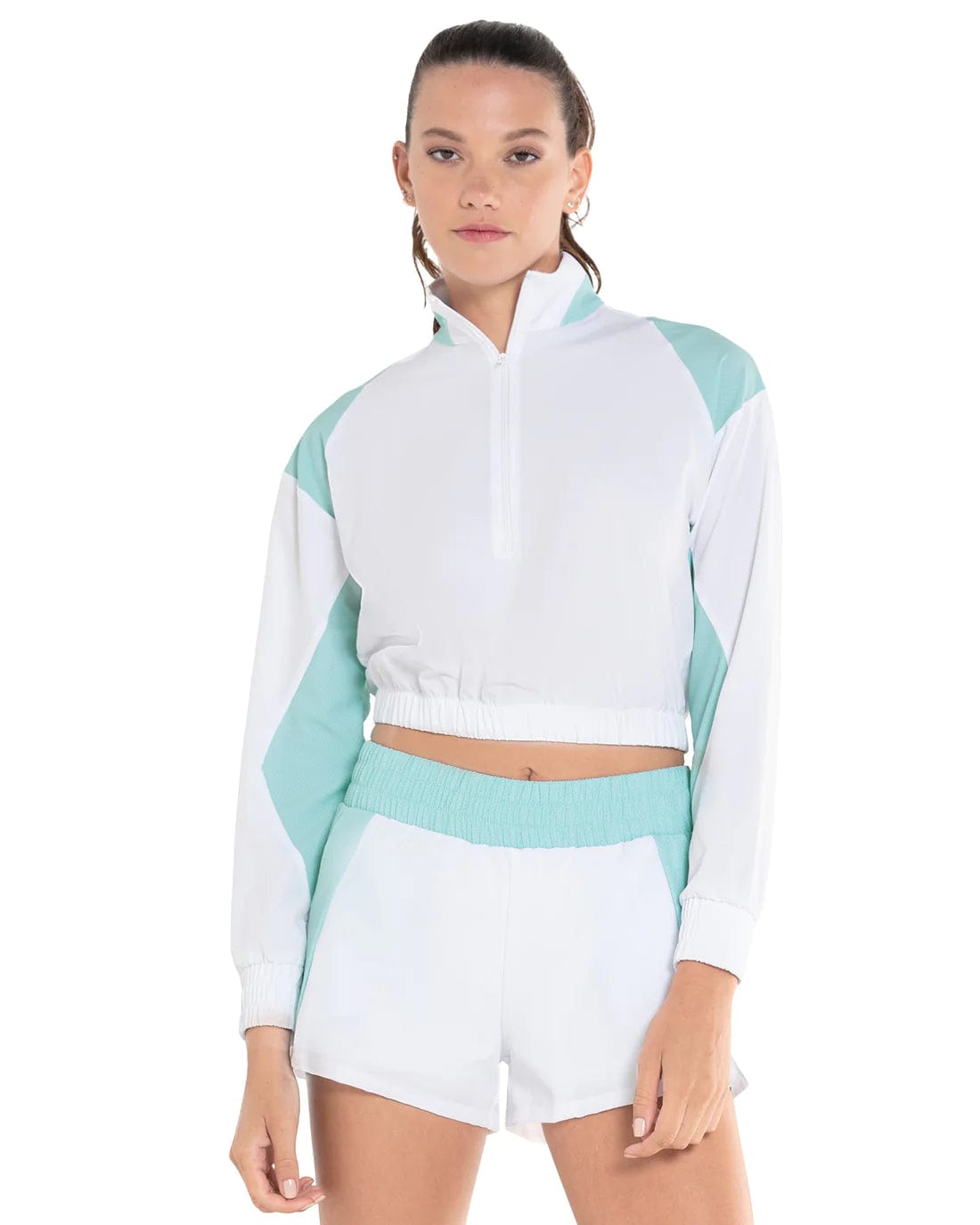 Women's K-Swiss Crop Long Sleeve Quarter Zip Tennis Top Women's Clothing 