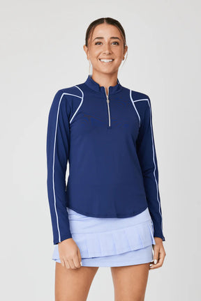 Women's Sofibella Half Zip Long Sleeve - Lilac Dream Women's Clothing 