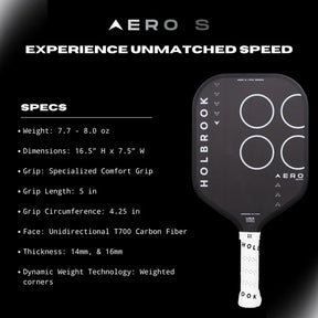 Holbrook Pro Aero S 16mm Pickleball Pack Pickleball Paddles 