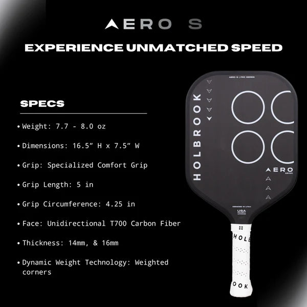 Holbrook Pro Aero S 16mm Pickleball Pack Pickleball Paddles 