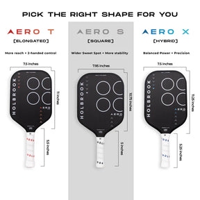 Holbrook Pro Aero S 16mm Pickleball Pack Pickleball Paddles 