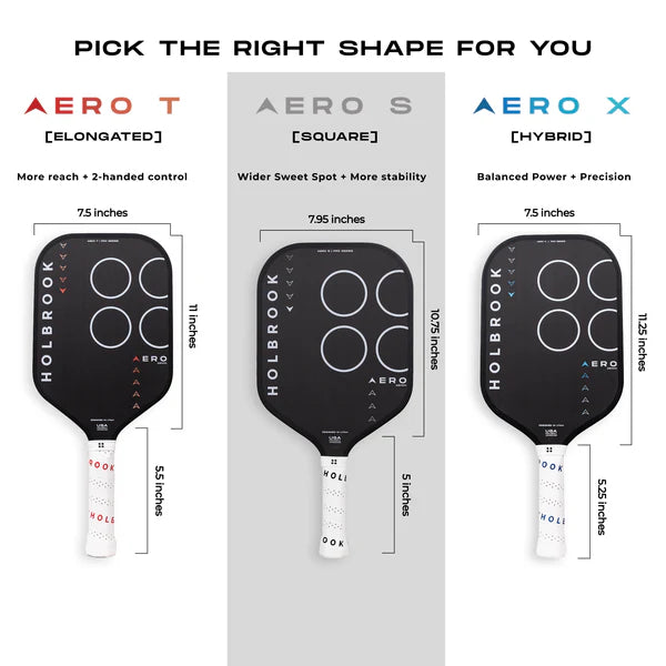 Holbrook Pro Aero S 16mm Pickleball Pack Pickleball Paddles 