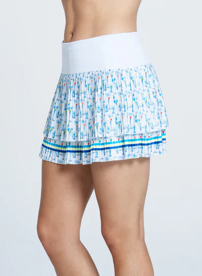 Women's Lucky in Love Martini Gras Pleated 14" Skirt Women's Clothing 