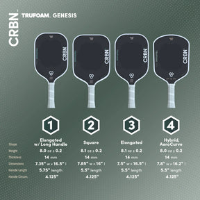 CRBN 4 Trufoam Genesis (Hybrid, Aerocurve) Pickleball Paddle Pickleball Paddles 