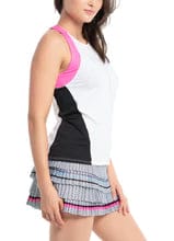 Women's Lucky In Love Scuba High Neck Tennis Tank Women's Clothing 