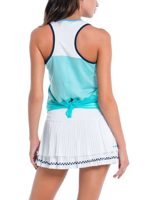 Women's Lucky In Love Throw Back Tie Tennis Tank Women's Clothing 