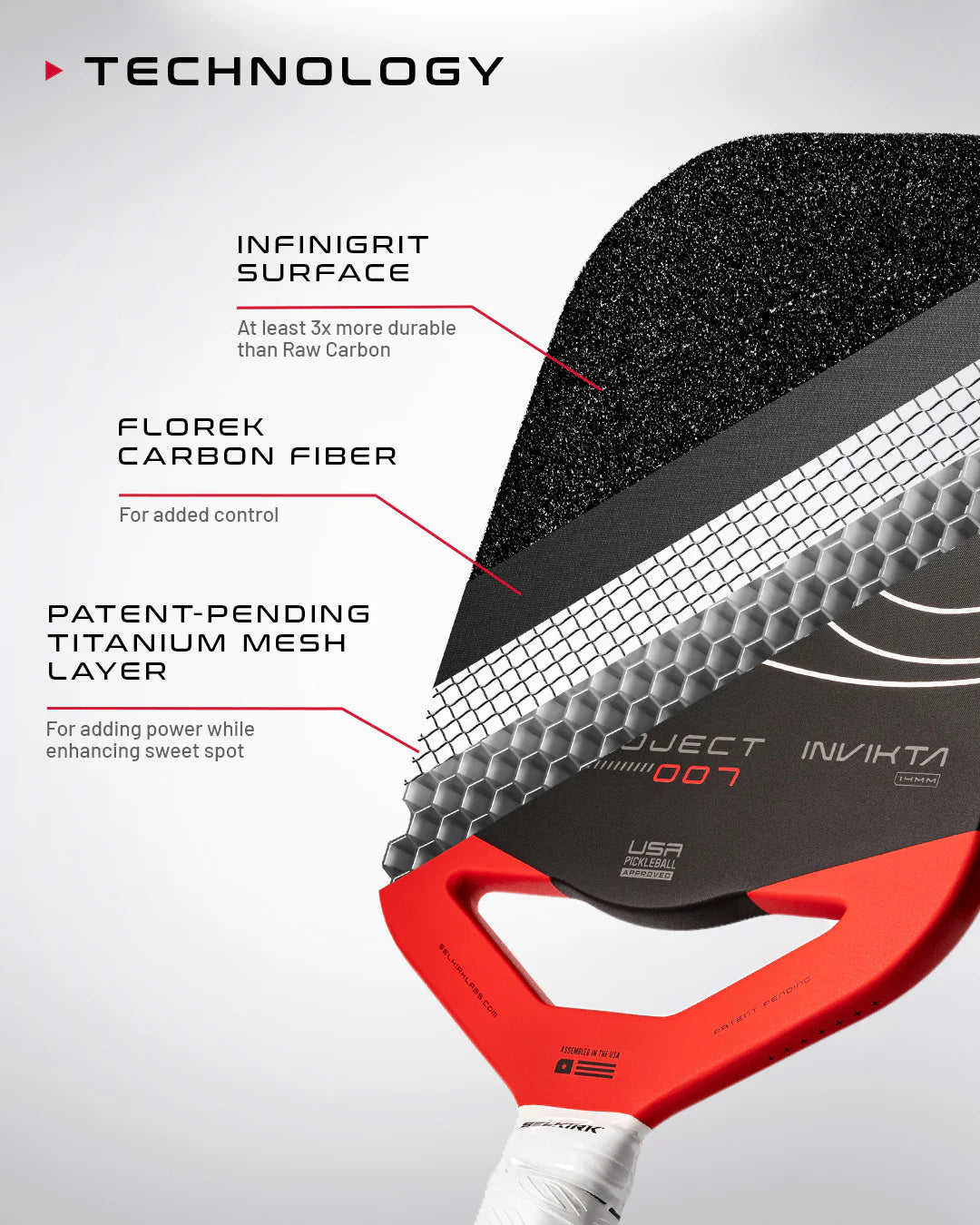 Selkirk LABS Project 007 14mm Pickleball Paddle Pickleball Paddles 