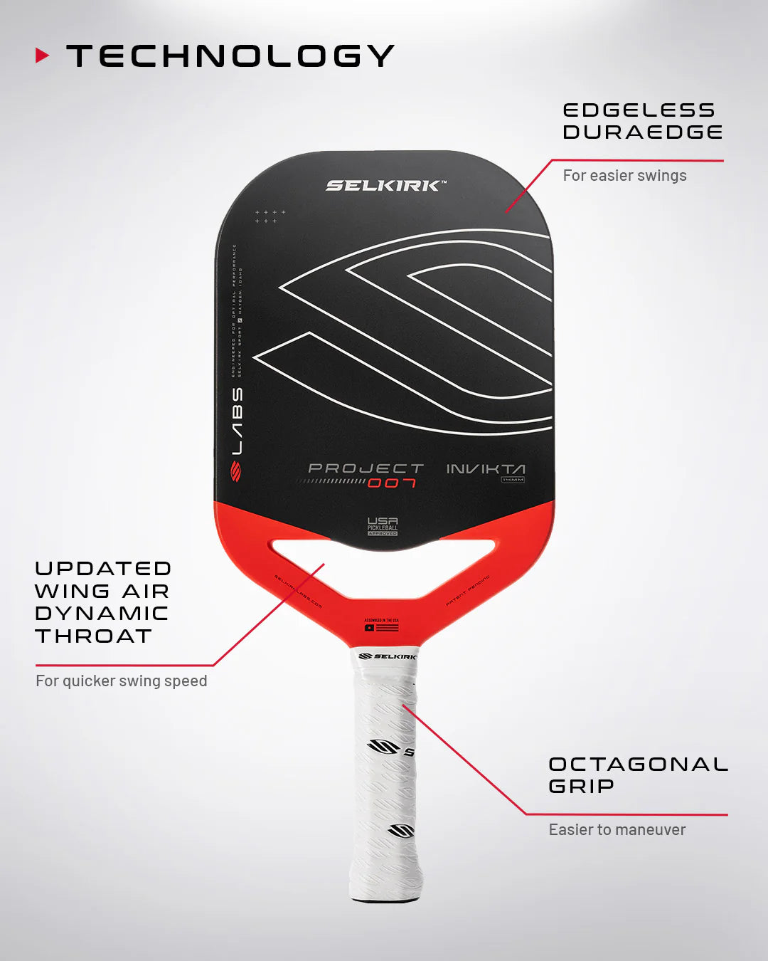 Selkirk LABS Project 007 14mm Pickleball Paddle Pickleball Paddles 