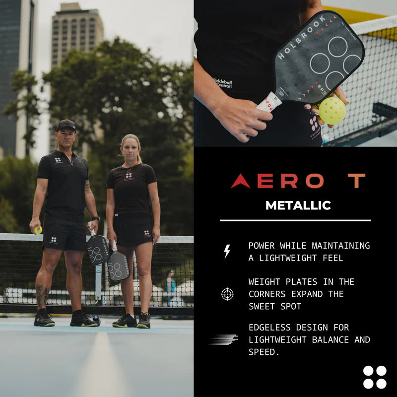 Holbrook Pro Aero Metallic T 16mm Pickleball Paddle Pickleball Paddles 