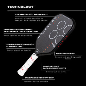 Holbrook Pro Aero Metallic T 16mm Pickleball Paddle Pickleball Paddles 