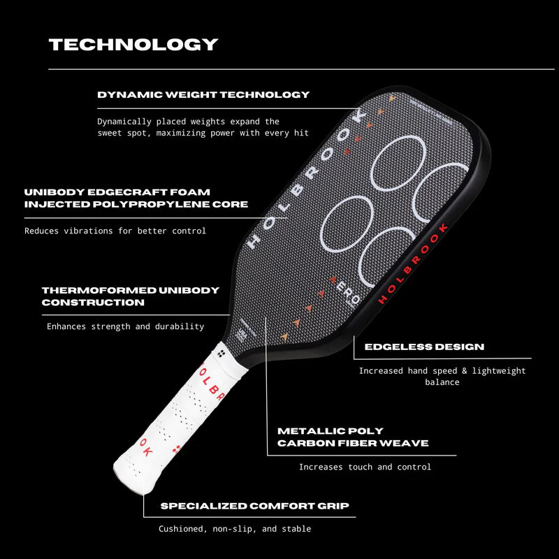 Holbrook Pro Aero Metallic T 16mm Pickleball Paddle Pickleball Paddles 