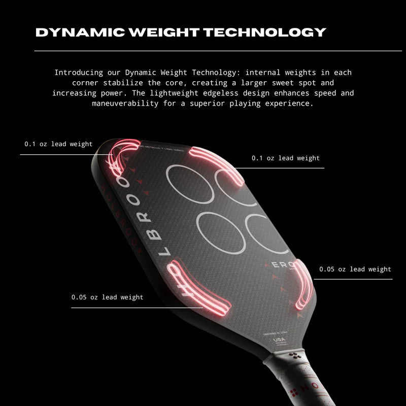 Holbrook Pro Aero Metallic T 16mm Pickleball Paddle Pickleball Paddles 