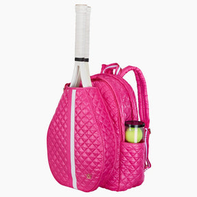 Oliver Thomas 24+7 Tennis Backpack- Fuchsia White Stripe Tennis Bags 