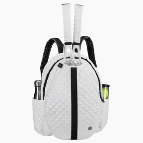 Oliver Thomas 24+7 Tennis Backpack- White/ Black Stripe Tennis Bags 