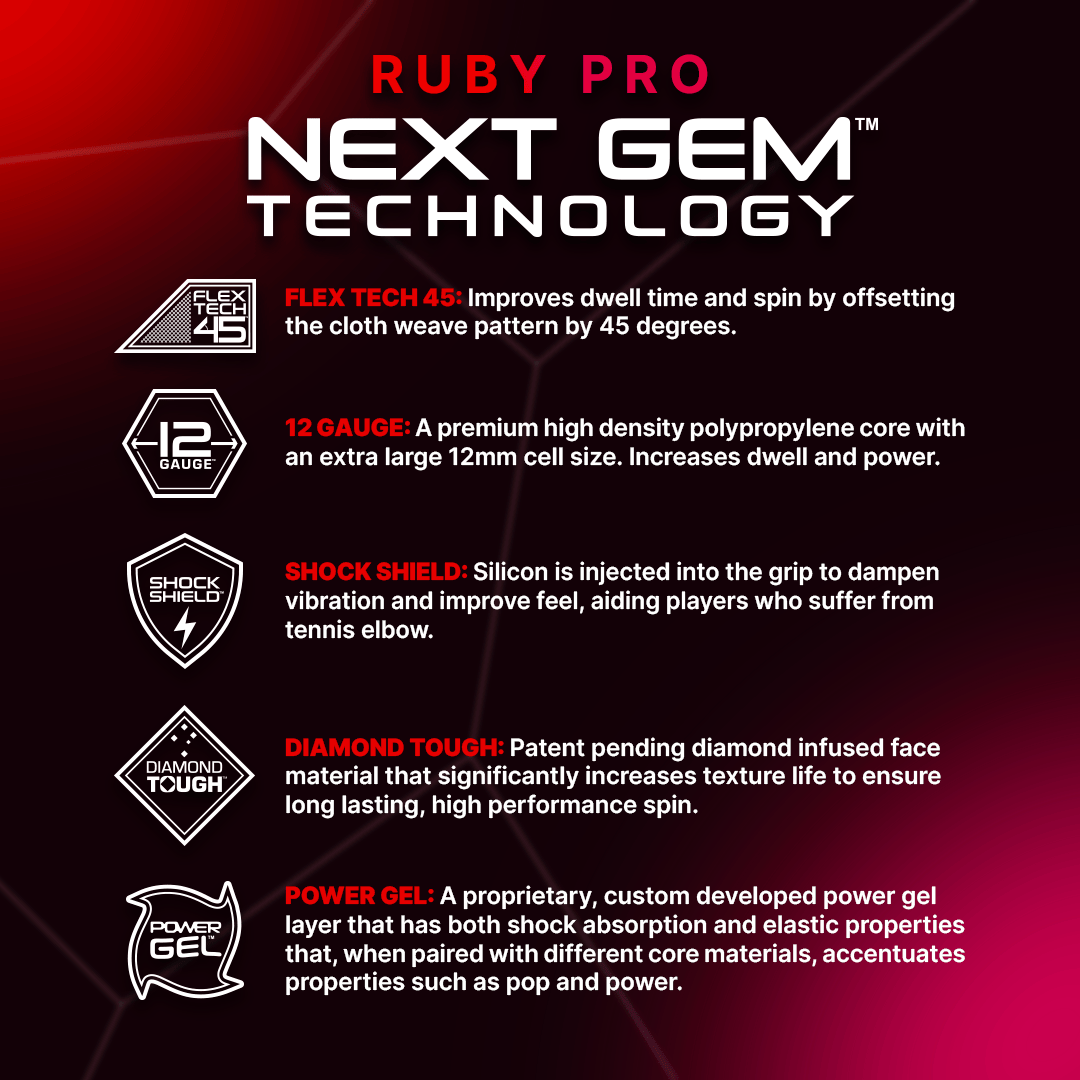 Six Zero Ruby Pro 14mm Pickleball Paddle