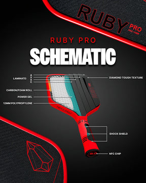 Six Zero Ruby Pro 14mm Pickleball Paddle