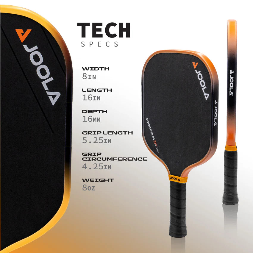 JOOLA Colin Johns Scorpeus 3S 16mm Pickleball Paddle Pickleball Paddles 
