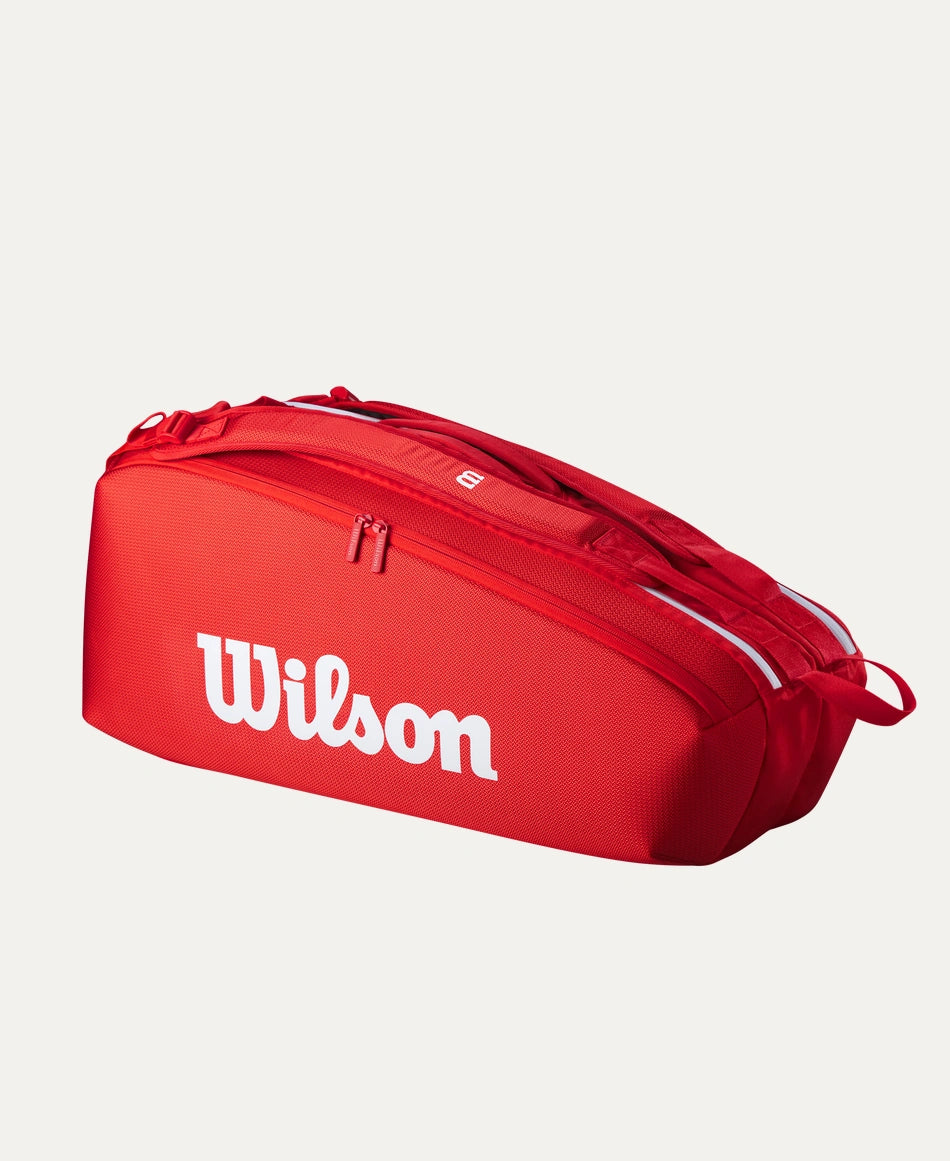 Wilson Super Tour Red (2025) 6 Pack Tennis Bag Tennis Bags 