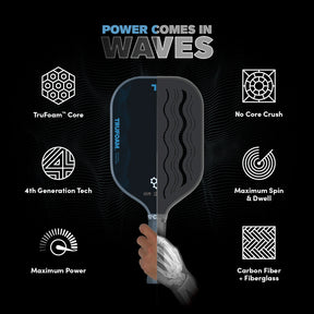 CRBN 1 TruFoam Waves (Elongated, Long Handle) Pickleball Paddle Pickleball Paddles 