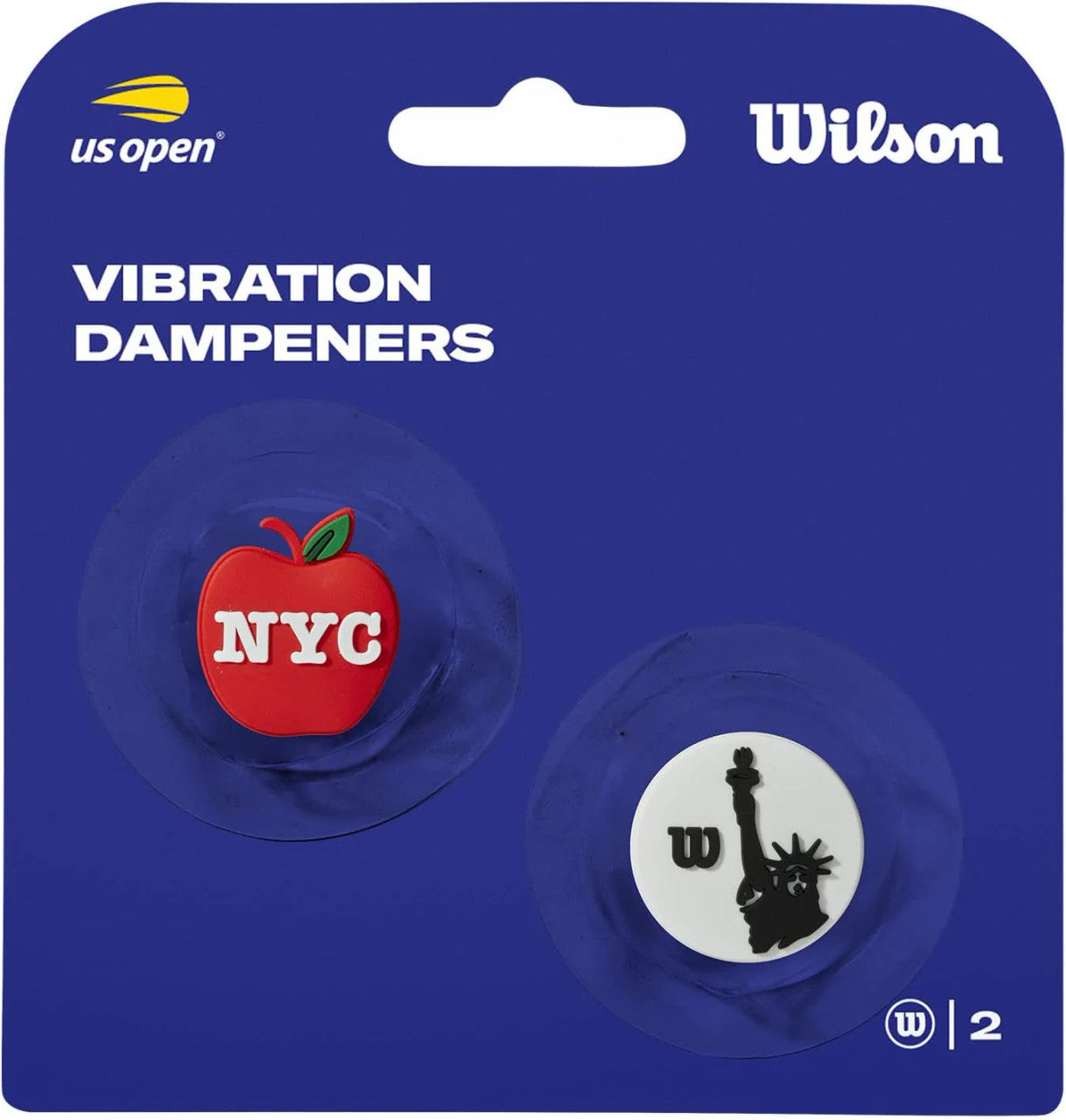 Wilson US Open (Apple/Statue) Dampener 2 Pack Tennis Racquet Dampeners 