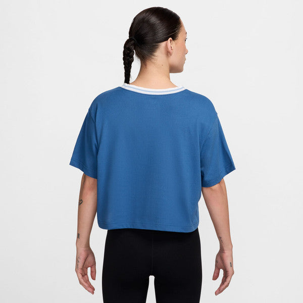 Women's Nike Court Heritage Short Sleeve Cropped Shirt Women's Clothing 