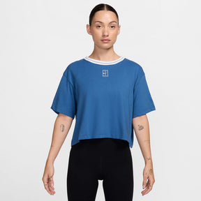 Women's Nike Court Heritage Short Sleeve Cropped Shirt Women's Clothing 