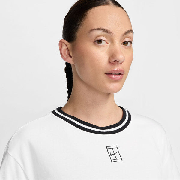 Women's Nike Court Heritage Short Sleeve Cropped Shirt Women's Clothing 
