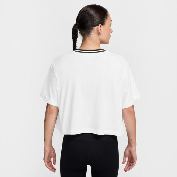 Women's Nike Court Heritage Short Sleeve Cropped Shirt Women's Clothing 