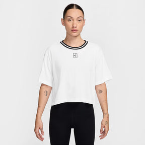 Women's Nike Court Heritage Short Sleeve Cropped Shirt Women's Clothing 