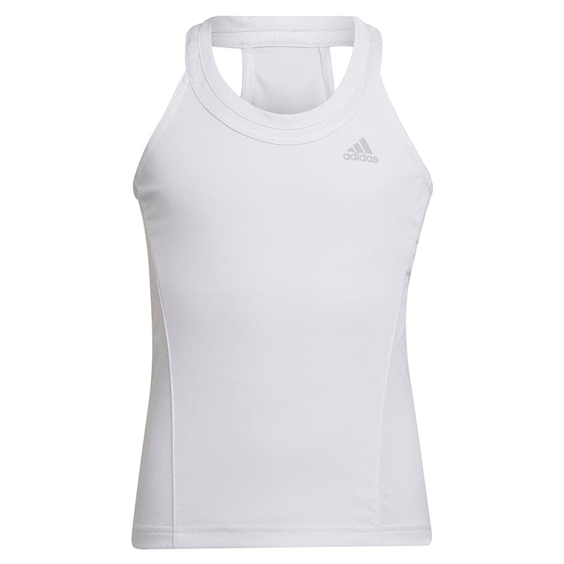 Girls Adidas Club Tank - White Junior Clothing 