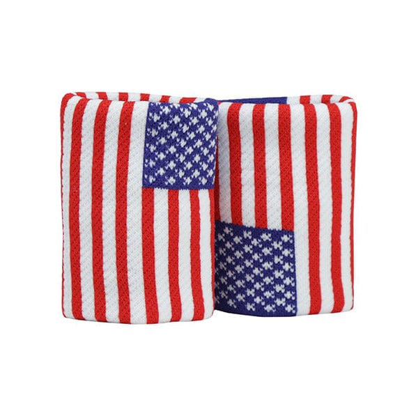 Tourna Tennis Flag Wristbands- America Flag (2 Pack) Sweatbands 
