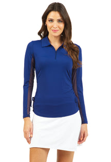 IBKUL Women's Adjustable Long Sleeve Zip Polo Women's Clothing 