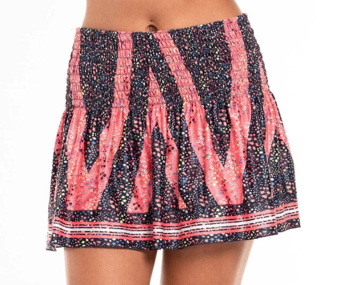 Women's Lucky In Love Long Flower Power Smocked Tennis Skirt Women's Clothing 