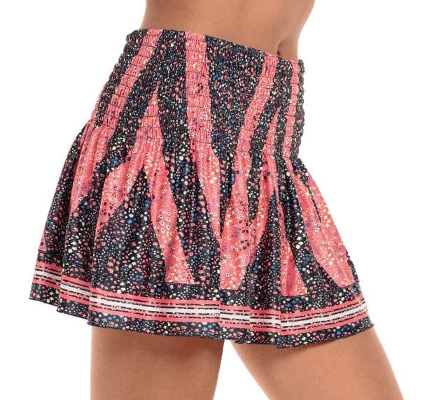 Women's Lucky In Love Long Flower Power Smocked Tennis Skirt Women's Clothing 