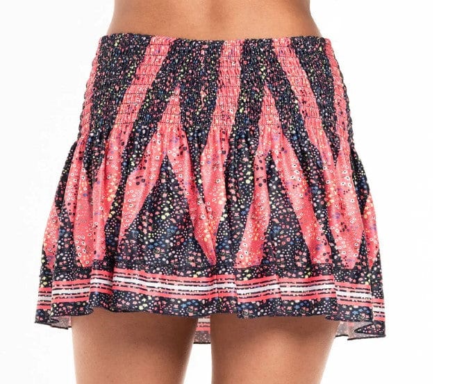Women's Lucky In Love Long Flower Power Smocked Tennis Skirt Women's Clothing 