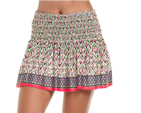 Lucky In Love Women's Long Oopsie Daisy Smocked Tennis Skirt Women's Clothing 