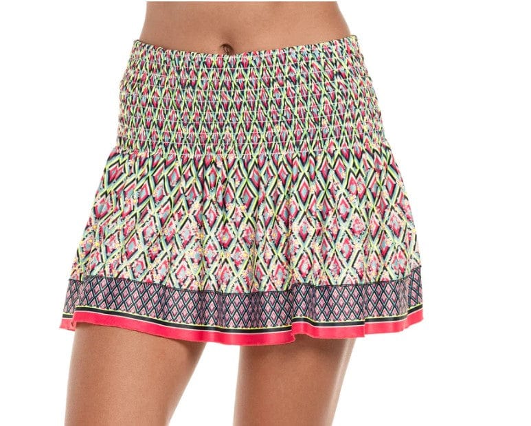 Lucky In Love Women's Long Oopsie Daisy Smocked Tennis Skirt Women's Clothing 